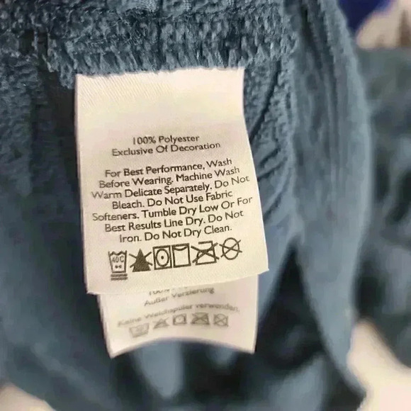 Eddie Bauer Mock Neck aztec Textured Blue Pullover Sweatshirt Women's M - Picture 4 of 6